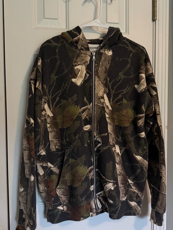 No Boundaries Other - Mens Full-Zip Camo Hoodie Jacket - Black/Green